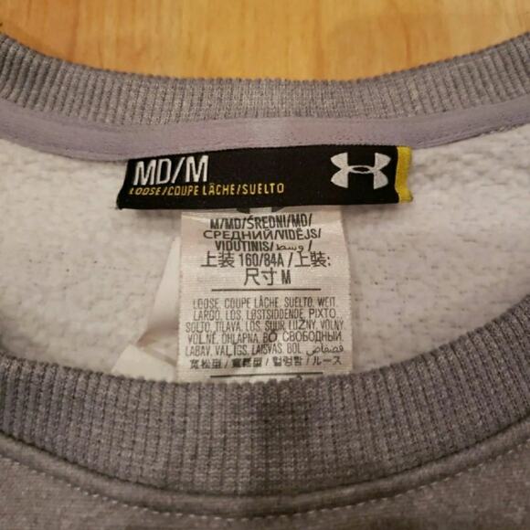 Under Armour Women's MD Loose Fit Gray Pullover Sweatshirt - Picture 4 of 5